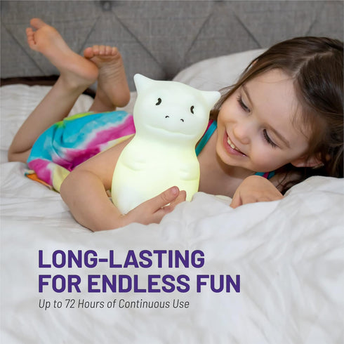 Lumipets Remote Control Silicone Night Light for Kids - Dragon Design, Rechargeable Lamp with Sleep Timer