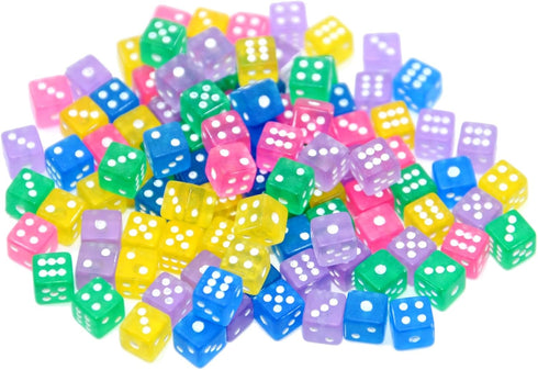 100 D6 5mm) SmartDealsPro Assorted Mini Tiny Dice Game Dot Square Dice for Casino Themed Activity, Board Game, Teaching