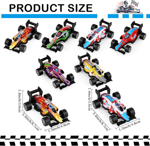 Hooqict 14 Pcs Formula Mini Pull Back Car for Kids Boys Ages 4-8, Race Car Party Favors, Goodie Bag Stuffers