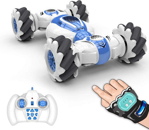 GoolRC RC Stunt Car - 2.4GHz 4WD Remote Control Car, Deformable Off Road Car with 360° Flips (Blue)