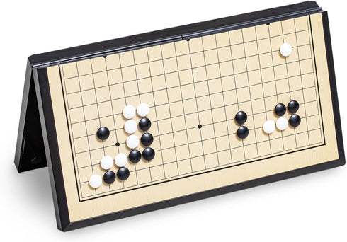 Set 11 inches Set, (19 19) Go Game - Foldable, Portable and Travel x Strategic Magnetic Board Game (weiqi)