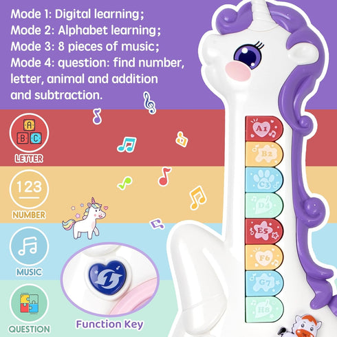 1 2 12-18 1-3, 1st Marstone Toys for Year Old Girl Birthday Gifts: Baby Musical Unicorn Toys Months, Educational