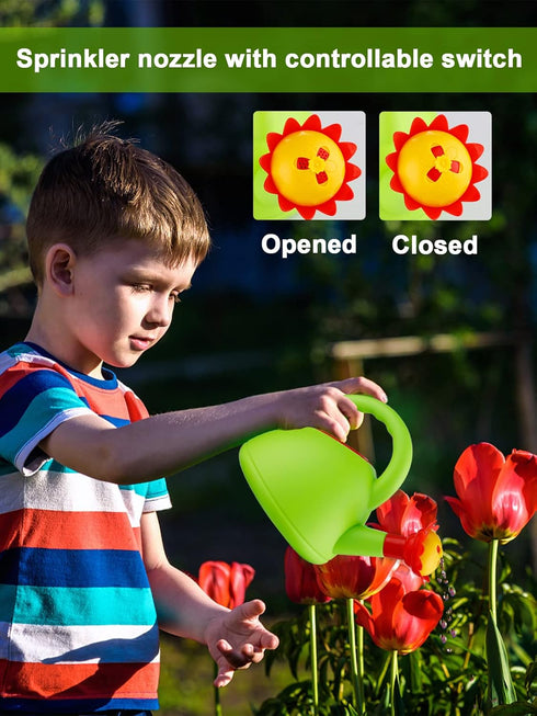 Biubee Kids Gardening Tools Set - Watering Can Toy, Shovel, Hand Rake, Metal with Sturdy Plastic Handle, Garden Toys