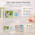 Family Handprint Frame Kit, Dual Rotating Photo & Handprint Display, DIY Keepsake Craft with Wooden Frame, Non-Toxic