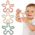 Store Fu 3 Pack Coral Flower Ring Teether Baby Teething Toys Silicone Teether