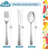 LIANYU 15-Piece Kids Utensils Silverware Set, Stainless Steel Toddler Hammered Flatware Cutlery, Children Tableware Includes Knives Forks Spoons, Dishwasher Safe by LIANYU