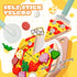 Set, 25 Playset 3-5 Wooden Pizza Toy Pcs Cutting Toys Kitchen Pretend Play Accessories, Pizza for Year Old Boys & Girls