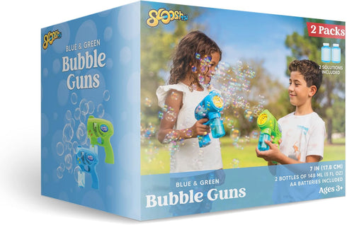 JOYIN 2 Kids Bubble Gun with 2 Bottles Bubble Refill Solution, Bubble Machine Gun for Toddlers, Summer Outdoor Gift