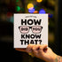 Trivia Party Game - Hygge Games How Did You Know That? in White