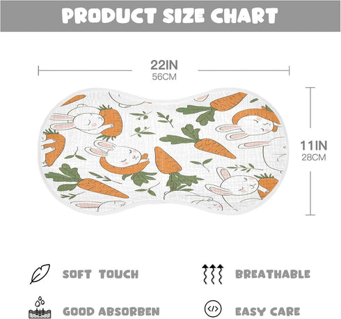 YETTASBIN Bunny Muslin Baby Burp Cloth, Super Soft Absorbent Cotton Burp Rag Baby Bibs Feeding Cloth for Newborn Boys