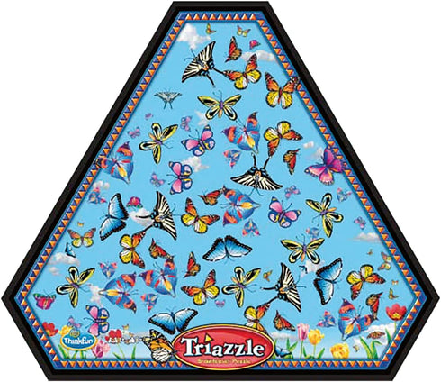 Think Fun Triazzle Picture-Matching Brainteaser, Engaging Brain Puzzle for Kids & Adults, Butterflies Edition