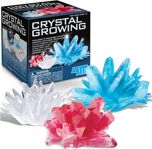 4M Crystal Growing Science Kit - 3 Colored Crystals, Easy DIY STEM Toys Lab Experiment Specimens, Great Educational