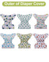 6 Pack Gussets, babygoal Cloth Diaper Covers with Wet Bag for Fitted Diapers and Prefolds with Double Adjustable