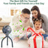snawowo Mini Handheld Personal Portable Fan, USB or Battery Powered, Flexible Tripod Clip for Camping Traveling