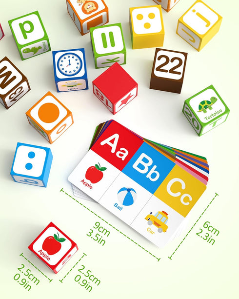3 4 5 Coogam Magnetic Alphabet Blocks for Learning Numbers, Letters, Shapes, Magnet Construction Game & Toddlers