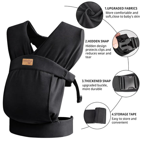 Baby Wraps Carrier Sling, Baby Carrier for Newborns and Toddlers,Skin-Friendly and Soft Front Baby Carrier Wrap Perfect
