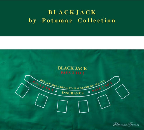 Potomac Collection Set Set Set Poker Table Topper Blackjack play Casino Games using the Texas Holdem Poker on Green