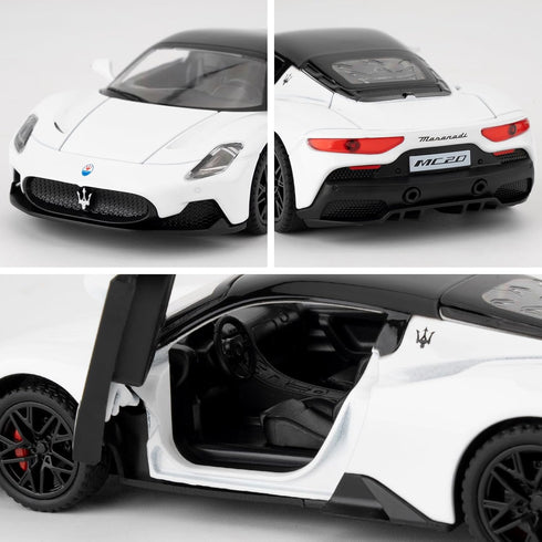 1/32 Maserati MC20 Alloy Model Car, Pull Back Function, Sound and Bright Light, Model Toy for Collection, Gift for Kids