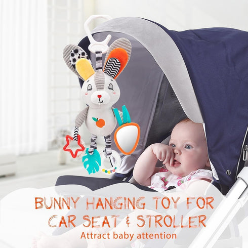 0-12 Baby Hanging Toys Months - Interactive Stroller & Car Seat Toy with Jingle Sounds, Clinking Rings & Detachable