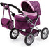 Bayer Trendy Doll Pram & Stroller, Burgundy Pink, 18 inch Dolls, Adjustable