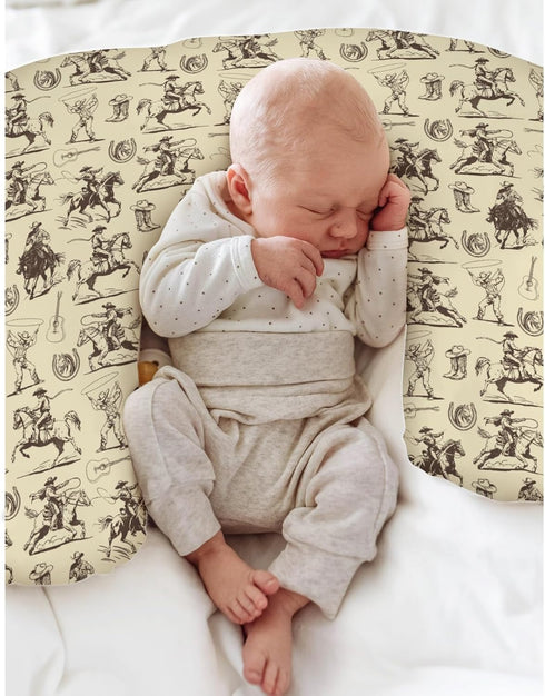 Country Vintage Cowboy Baby Nursing Pillow Covers for Boy Girl Western Horses Boots Hats Nursing Pillow Slipcovers