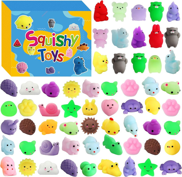 200 Pcs Mochi Squishy Toys, Kawaii Squishies Bulk Party Favors for Kids