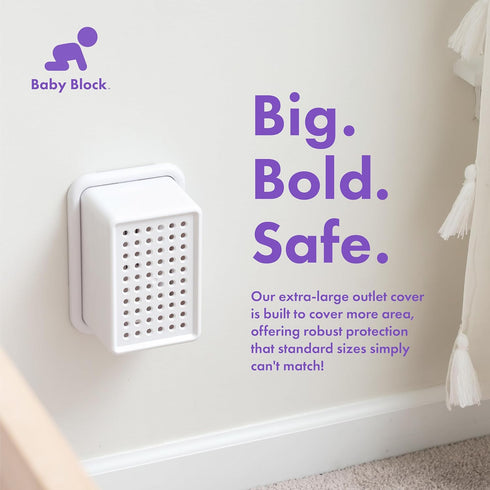 Baby Block Extra Large Outlet Cover Box, Child Proof Outlet Covers for Baby Proofing