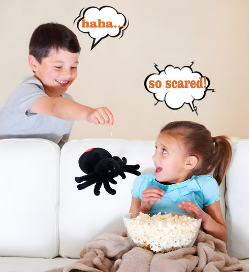 Soft Spider Dolls Plush Pranks, Cute Stuffed Animals, Gifts for Kids, Halloween, Christmas, Home Decor (Black)