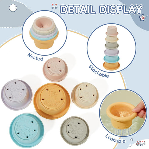 21PCS 1-3 6-12 1-3 Baby Bath Toys, Mold Free Bath Toys for Kids Ages with Montessori Shape Sorter and Educational