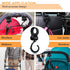 3 Pcs Walker Hook Hanging, 360° Rotation Baby Stroller Wheelchair Hanger Clip for Diaper Bags and Mommy Organizers