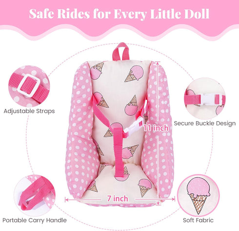Set 1012 Inch BABESIDE Baby Doll Carrier Realistic Baby Doll Accessories with Carrier, Bib, Rattle, Bottle & Feeding
