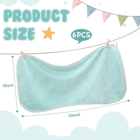 Hahafelt 6 Pack 20 10 Inch Green Baby Burp Cloths for Boys and Girls Coral Fleece x Super Soft Burp Cloths with Organza