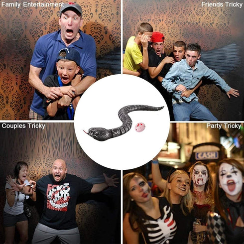 Remote Control Snake Toy - Realistic 16" RC Rattlesnake, USB Rechargeable Animal Prank Toy for Kids and Adults