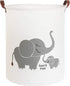CLOCOR Collapsible Round Storage Bin, Large Storage Basket, Clothes Laundry Hamper, Toy Storage Bin (Love Elephant)