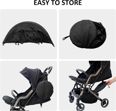 Cheermomo 2-in-1 3D Stroller Cover, Baby Mosquito Net for Stroller with Sun Shade, Stroller Accessories - UV Protection
