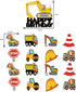 PEIQICHU Excavator Birthday Decorations Construction Birthday Party Decoration Supplies for Kids Truck Car Themed Happy