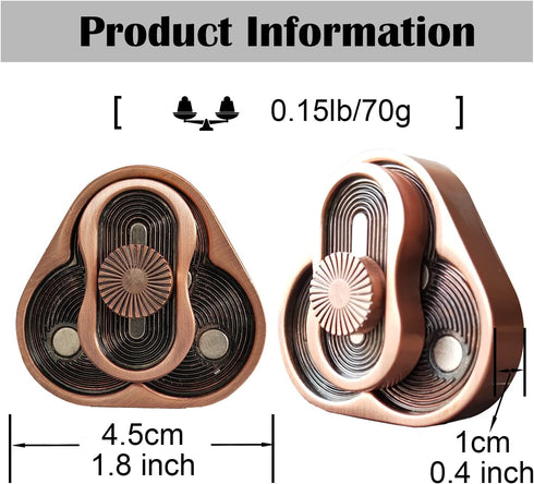 Metal Fidget Slider - Triangle Rotation Fidget Toys for Adults, Clover Shape EDC Toys for Stress Relief