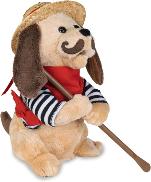 2 12 inches Singing Toy Puppy - Gondolomio | Animated Plush Italian Dog Sings Songs "O Sole Mio" and Elvis Hit "It's