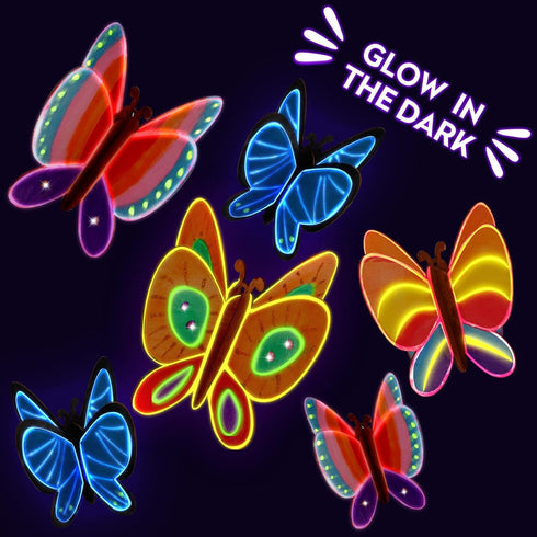 Yrinfay Glow in The Dark Butterfly Painting Kit, Arts and Craft Kit for Kids Age 5-12, Gifts for Boys & Girls