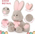 MorisMos Giant Bunny Stuffed Animal, 31.5'' Large Grey Rabbit Plush Toy with Pink Ears, Ideal Gift for Cuddling