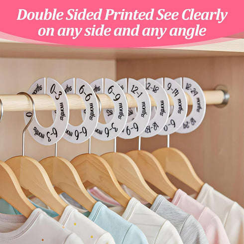 Hadnves Closet Closet 6 Baby Dividers Unisex Round Baby Clothes Dividers Nursery Organizer Decor Double-Sided Fits Most