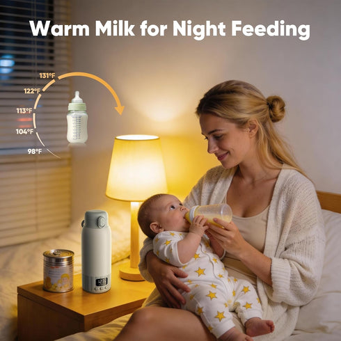 17 OZ 98F -131F, Portable Bottle Warmer for Travel, Fast Heating Milk Warmer On The Go, Water Warmer for Breast Milk