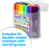 International Arrivals Happido Set of 36 Double Sided Markers, Non Toxic Markers for Kids Ages 4-8, Water Based Vibrant Coloring Kids Markers with CaseGreat School Supplies by International Arrivals