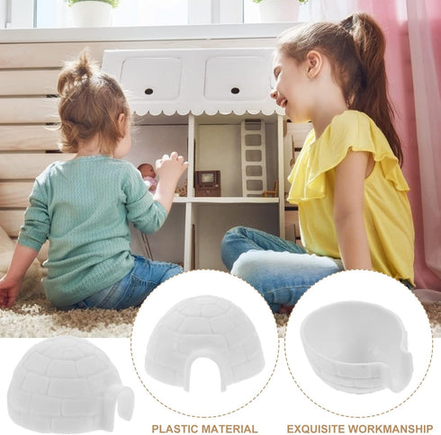 Zerodeko 6 Pcs Igloo Figurines Set - Realistic Miniature Arctic Igloo Toys for Kids Playset