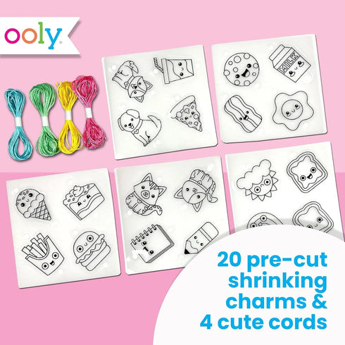 Ooly Shrink-Its! 24 PC DIY Shrinking Art Bracelet Kit, Includes 20 Pre-Cut Charms for Kids