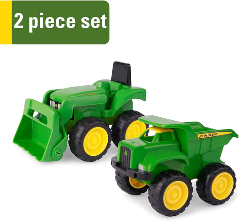 John Deere Vehicle Set - Dump Truck and Tractor Toy with Loader, Kids Outdoor Construction Toys, 6 Inches, 2 Count