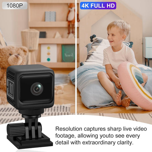 Zyee Syee 4k Security Camera for Home Use, Wireless Indoor Camera with Night Vision, Motion Detection & Real-Time