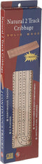 Natural 2-Track Wood Cribbage Board Game