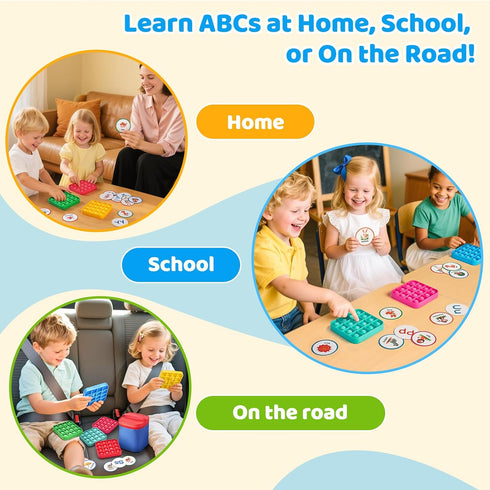 3-5, 6 26 JoyCat Alphabet Bingo Game for Kids Ages Sensory ABC Learning Toy with Reusable Silicone Bingo Boards