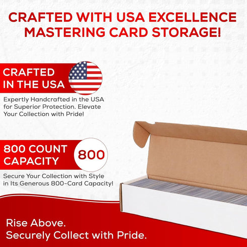 (3) Premium 800 Count Storage Box Trading Card Storage Box Cardboard Perfect Baseball Card Storage Box - MADE IN USA